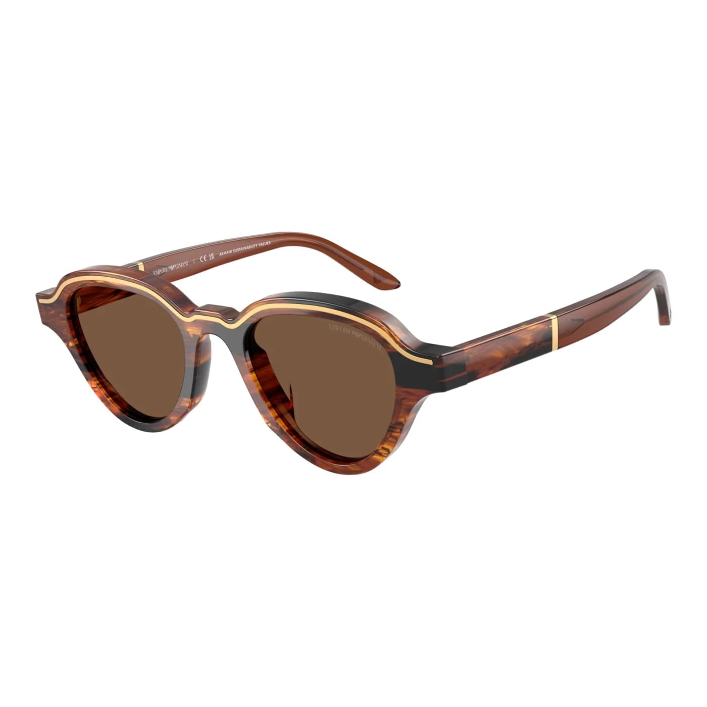 Montatura Emporio Armani 4264U - Occhiali da sole ovali marroni Marrone disponibile da Carl Ottica