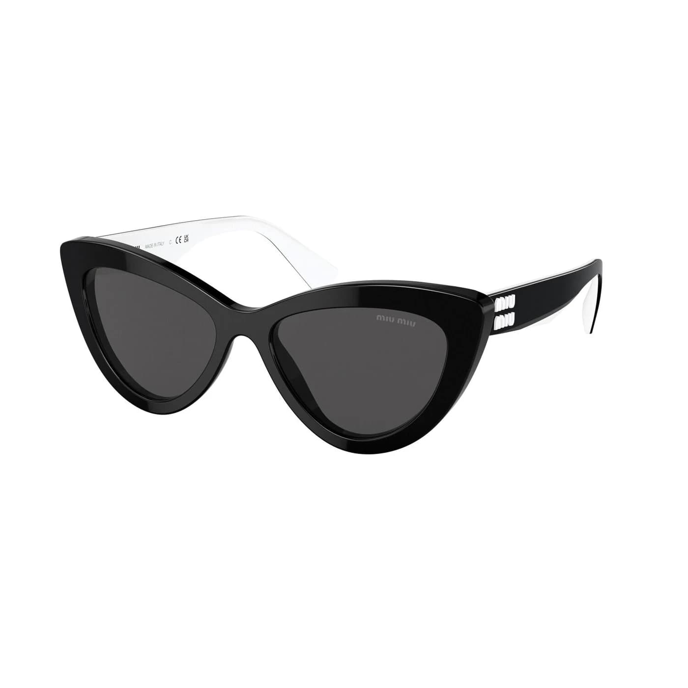 Montatura Miu Miu 04YS - Occhiali da sole ovali neri Nero disponibile da Carl Ottica