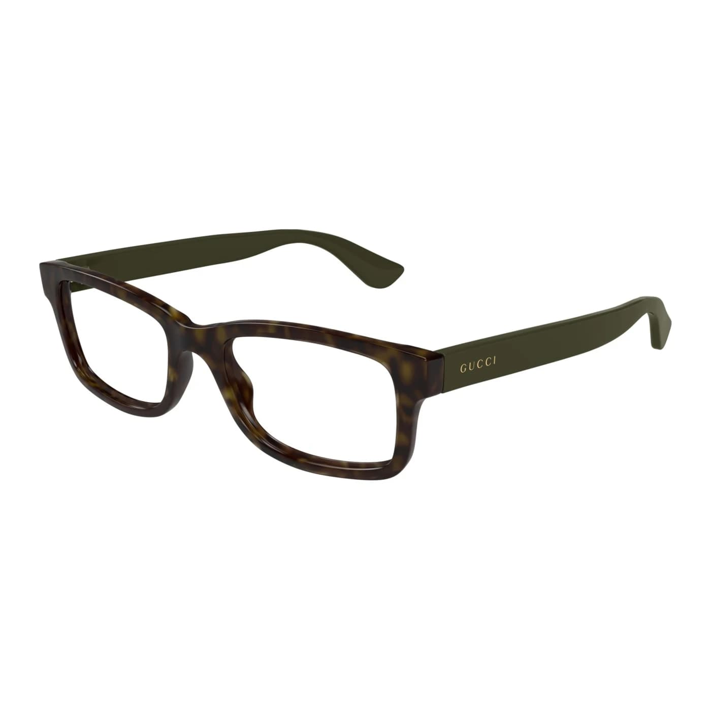 Montatura Gucci GG1717O - Occhiali da vista rettangolari marroni tartarugato / verde disponibile da Carl Ottica