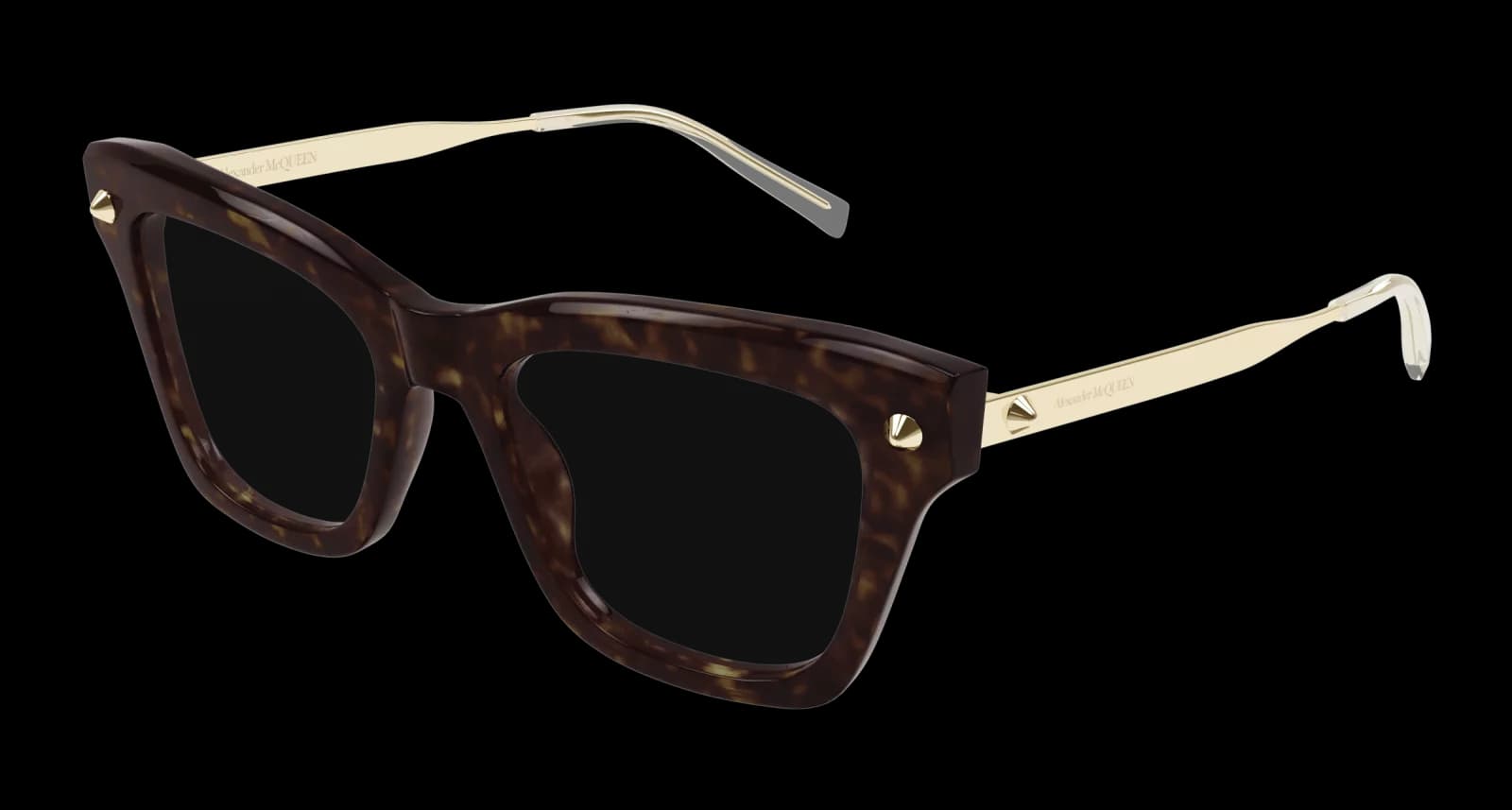 Montatura Alexander McQueen AM0484O - Occhiali da vista cat-eye marroni tartarugato / oro disponibile da Carl Ottica