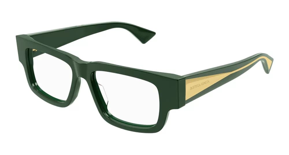 Montatura Bottega Veneta BV1280O - Occhiali da vista rettangolari verdi nel catalogo Carl Ottica