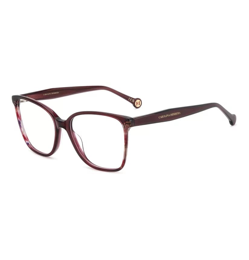 Montatura Carolina Herrera Her 0392 - Occhiali da vista rettangolari rossi bordeaux disponibile da Carl Ottica